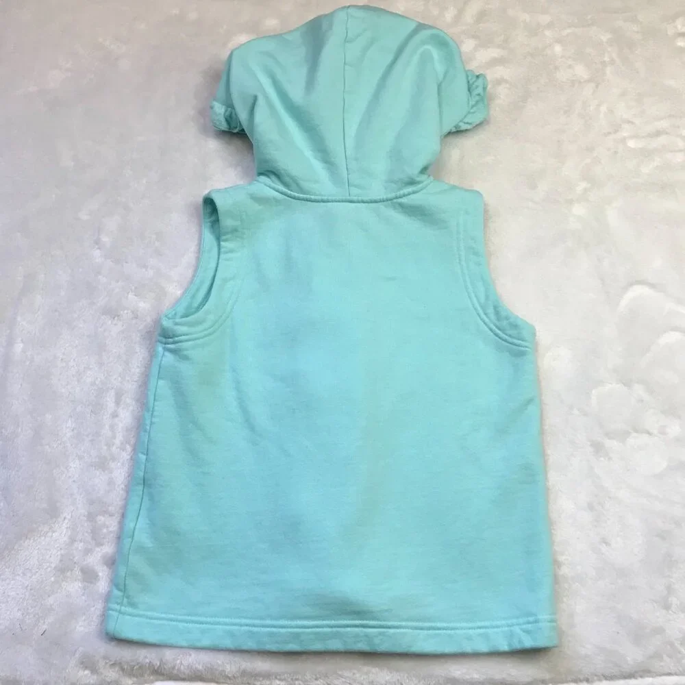 Kelly's Kids Julia Vest Girls 6-7 Knit‎ Ruffle Button Closure Sleeveless Hooded